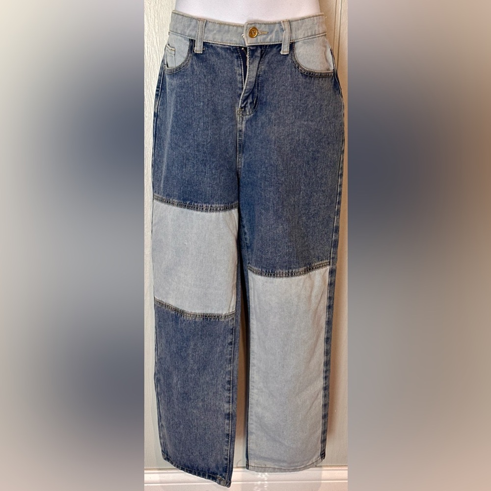 Two-Tone Denim Jeans